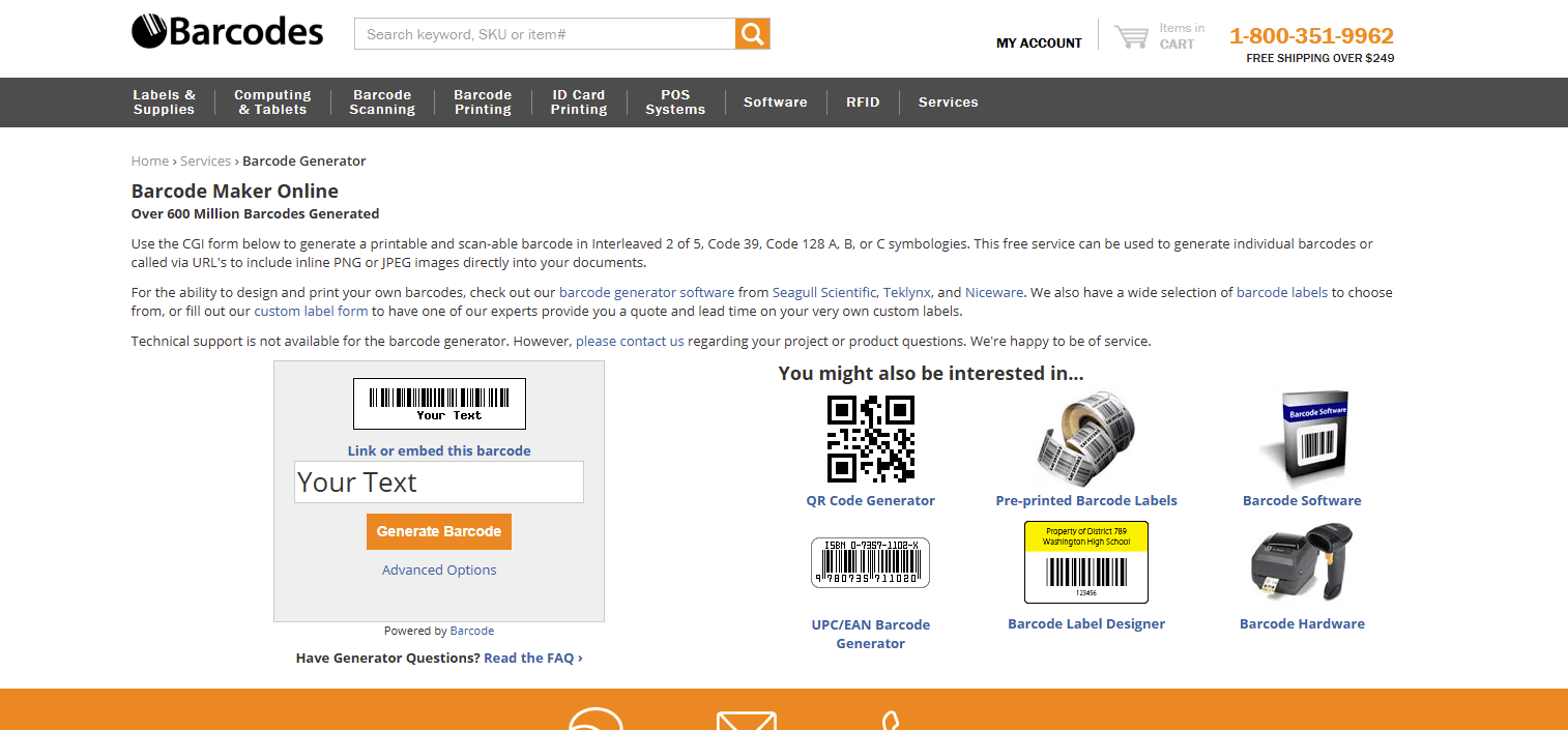Barcodes Inc. Free Barcode Generator