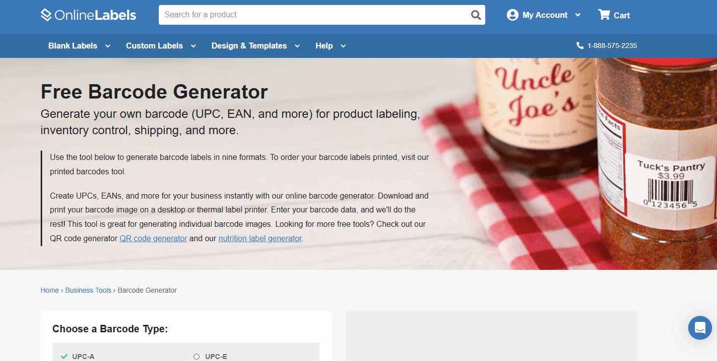OnlineLabels Barcode Generator